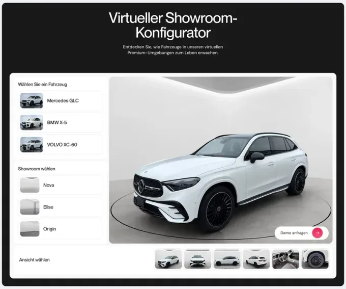 Webdesign-Referenz: autofox.ai — Virtueller Showroom-Konfigurator